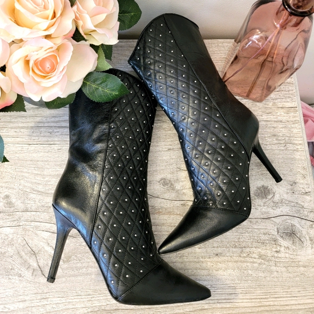 Nine West Jolanda Leather Western High Heel Boots